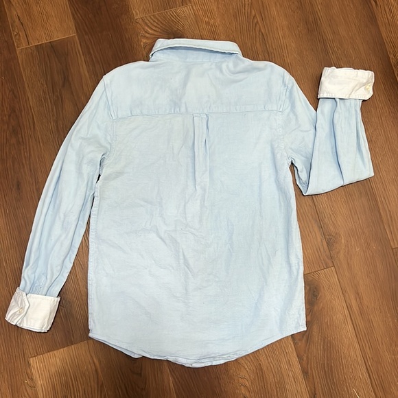 Boys XL (14-16) blue /white long sleeve button down dress shirt - Picture 2 of 8